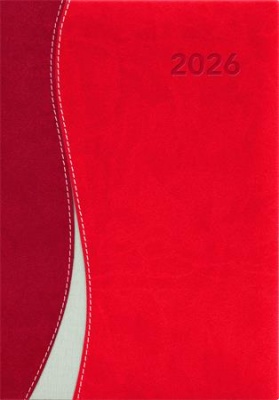 Naptár, tervező, A5, heti, DAYLINER "Dubai", piros-piros