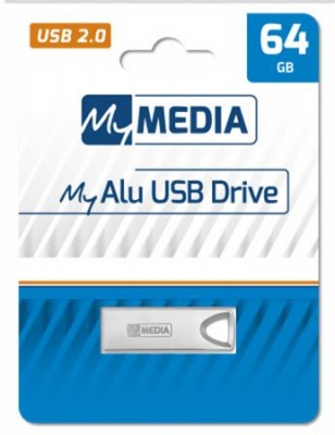 Pendrive, 64GB, USB 2.0, alumínium ház, MYMEDIA "Alu" (by VERBATIM)