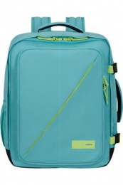 Hátizsák, kabin méret, 38l, M-es, AMERICAN TOURISTER "Take2Cabin", türkiz/lime